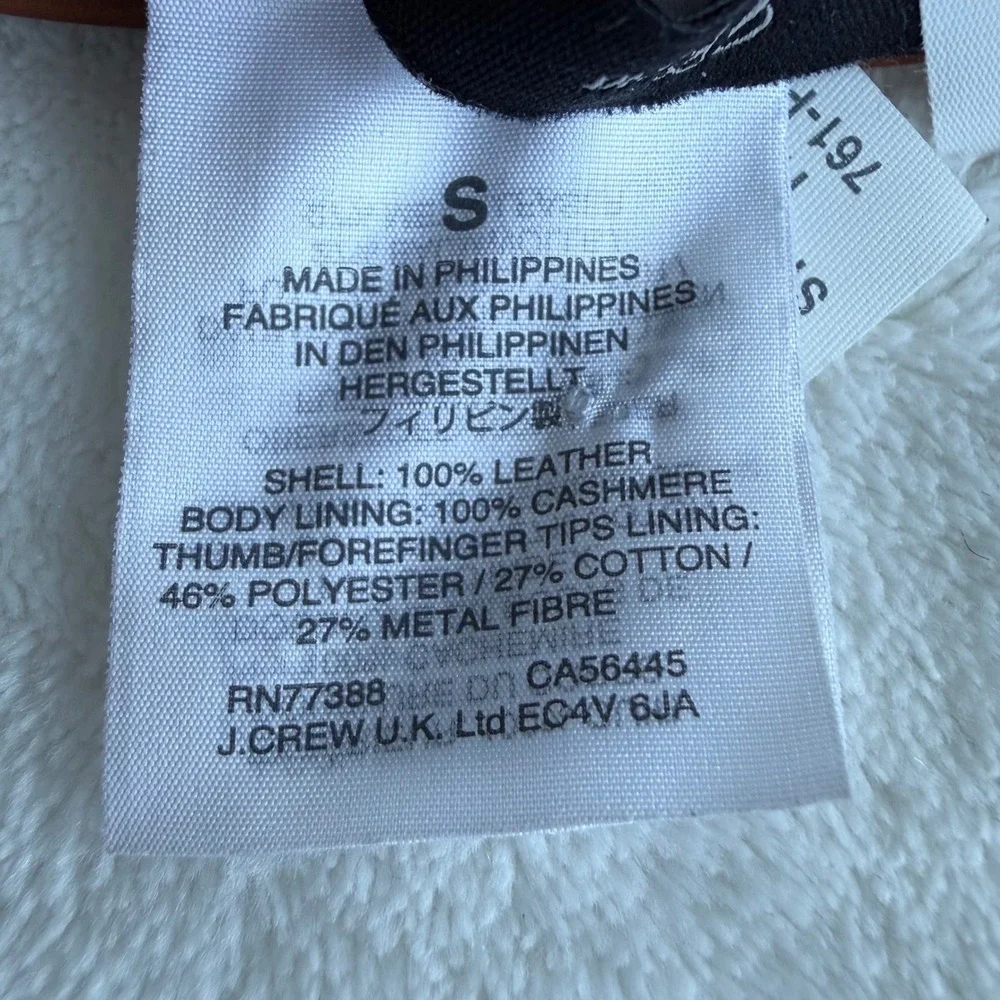 J Crew Womens Gloves Leather Shell Cashmere‎ Lining Small Cognac Tech Touch
